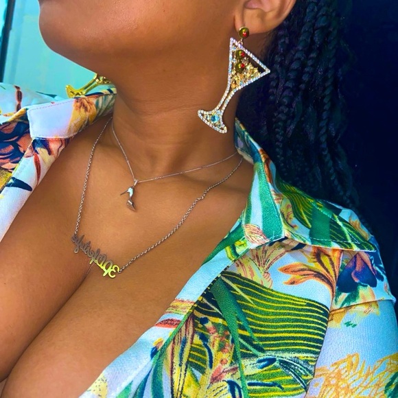 Martini Girl Statement Earrings - Picture 4 of 11